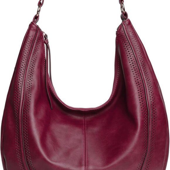 Oversized Vegan Leather Hobo Bag with Adjustable Strap - Chic Crossbody Tote - Picture 1 of 6